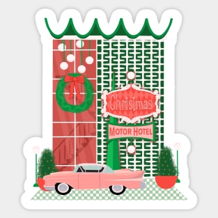 Christmas Motor Hotel Sticker